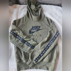 Nike Khaki Hoodie with Black Logo